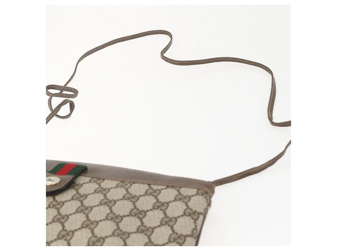 Gucci GG Supreme Web Sherry Line Schultertasche PVC Beige 39 02 026 Auth ka1189 - Ansicht 8