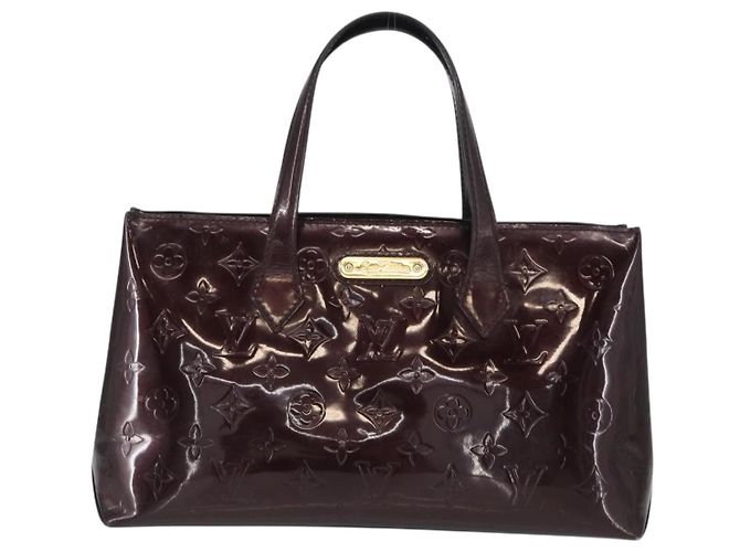 LOUIS VUITTON Borsa Wilshire PM Monogram Vernis Amarante M93641 LV Auth 157742 Bordò - vista 13