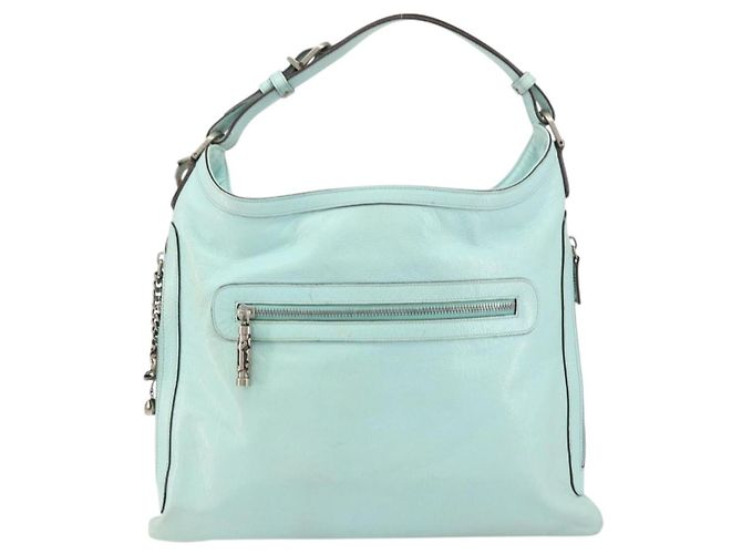 Borsa a Spalla in Pelle Gianni Versace Menta Argento Auth BA9132 Verde - vista 13