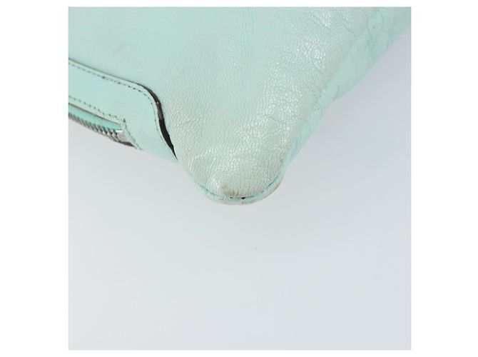 Borsa a Spalla in Pelle Gianni Versace Menta Argento Auth BA9132 Verde - vista 14