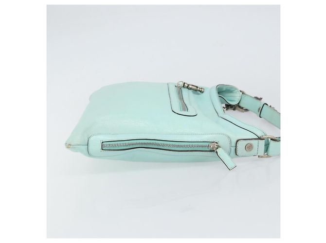 Borsa a Spalla in Pelle Gianni Versace Menta Argento Auth BA9132 Verde - vista 3