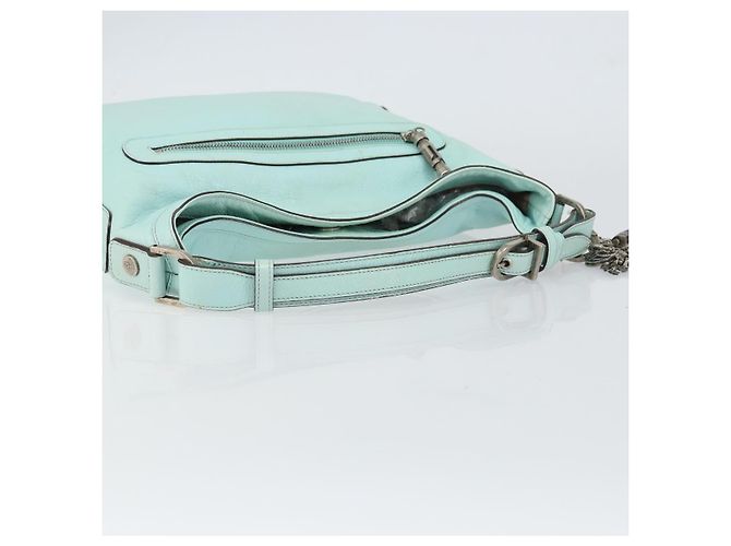 Borsa a Spalla in Pelle Gianni Versace Menta Argento Auth BA9132 Verde - vista 7