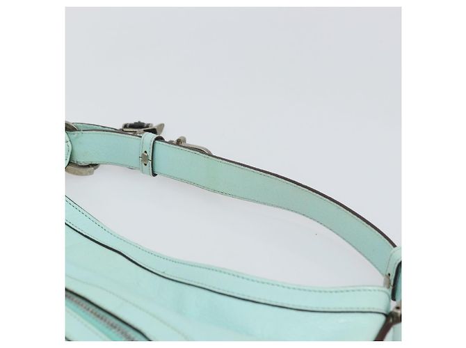 Borsa a Spalla in Pelle Gianni Versace Menta Argento Auth BA9132 Verde - vista 8