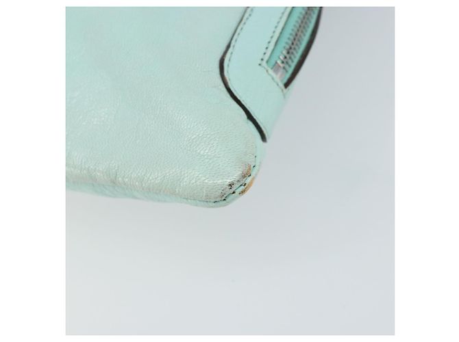 Borsa a Spalla in Pelle Gianni Versace Menta Argento Auth BA9132 Verde - vista 9