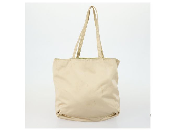 PRADA Borsa a Mano Nylon 3 Pezzi Verde Beige Auth 157831 - vista 2
