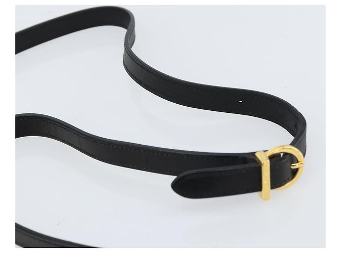 Borsa a mano in pelle Gancini Salvatore Ferragamo 2 in 1 Nero Oro Auth 157338 - vista 15