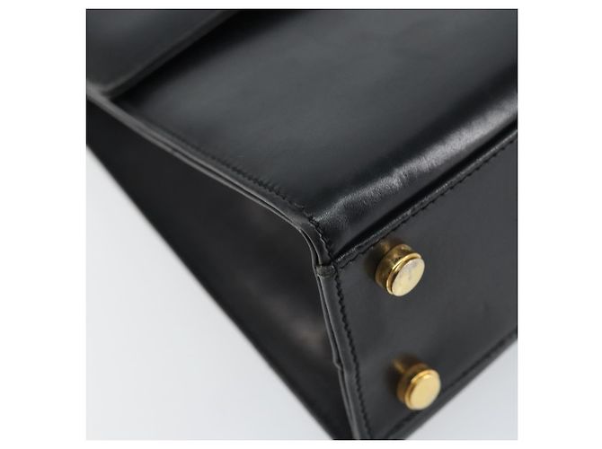 Borsa a mano in pelle Gancini Salvatore Ferragamo 2 in 1 Nero Oro Auth 157338 - vista 16