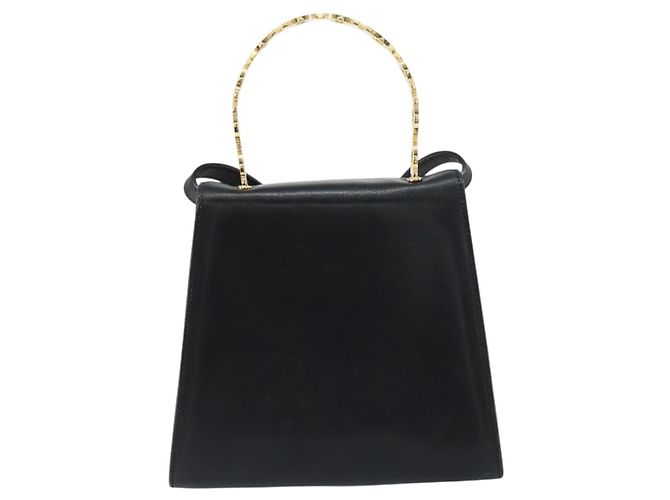 Borsa a mano in pelle Gancini Salvatore Ferragamo 2 in 1 Nero Oro Auth 157338 - vista 2