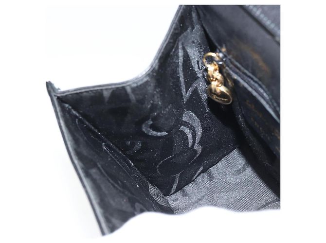 Borsa a mano in pelle Gancini Salvatore Ferragamo 2 in 1 Nero Oro Auth 157338 - vista 20