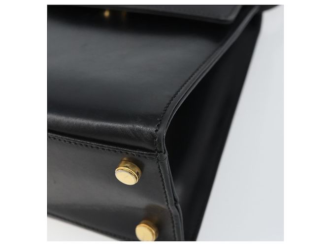 Borsa a mano in pelle Gancini Salvatore Ferragamo 2 in 1 Nero Oro Auth 157338 - vista 9