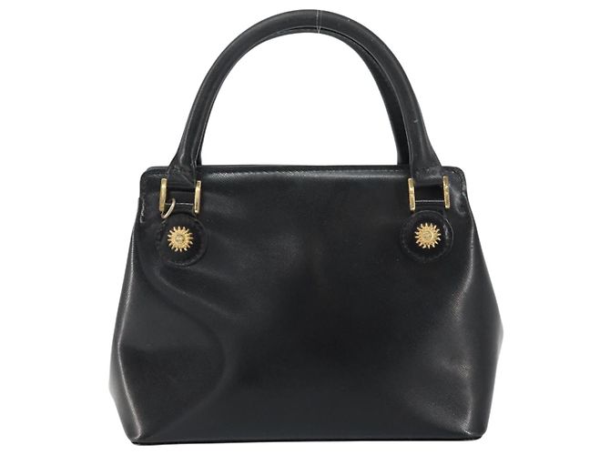 Borsa a mano VERSACE in pelle nera e oro Auth 160742 Nero D'oro - vista 13