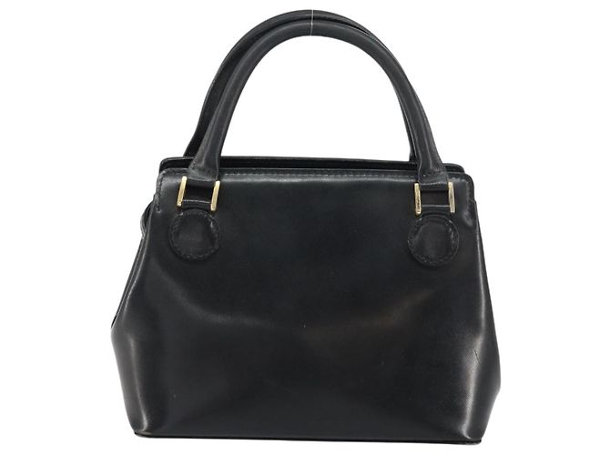 Borsa a mano VERSACE in pelle nera e oro Auth 160742 Nero D'oro - vista 2