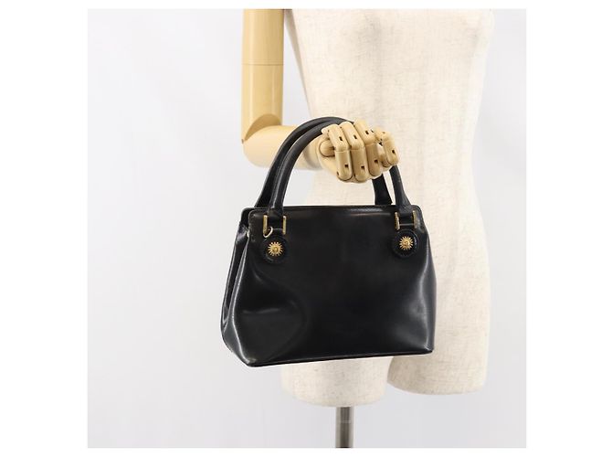 Borsa a mano VERSACE in pelle nera e oro Auth 160742 Nero D'oro - vista 22