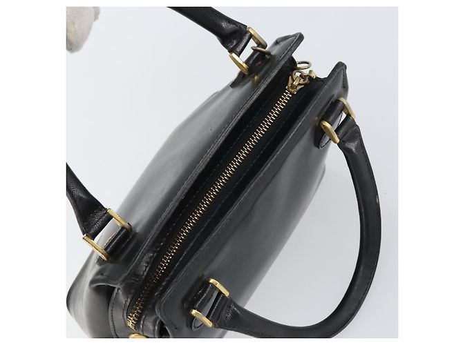 Borsa a mano VERSACE in pelle nera e oro Auth 160742 Nero D'oro - vista 6