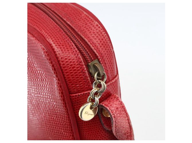 Borsa a Spalla Salvatore Ferragamo Vala in Pelle Rossa Dorata Auth 158148 Rosso D'oro - vista 10