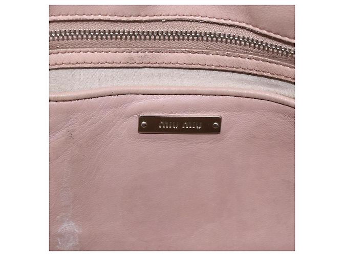 Borsa a Spalla Miu Miu in Pelle Argento Rosa Auth ka1134 - vista 20