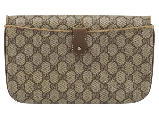 GUCCI GG Supreme Clutch Bag PVC Beige Oro 004 106 0024 Auth 160587 - vista 2