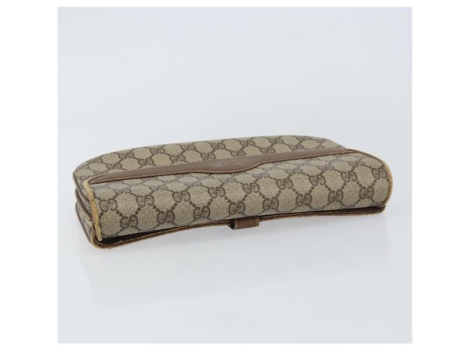 GUCCI GG Supreme Clutch Bag PVC Beige Oro 004 106 0024 Auth 160587 - vista 5