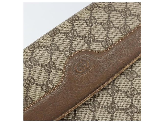 GUCCI GG Supreme Clutch Bag PVC Beige Oro 004 106 0024 Auth 160587 - vista 8