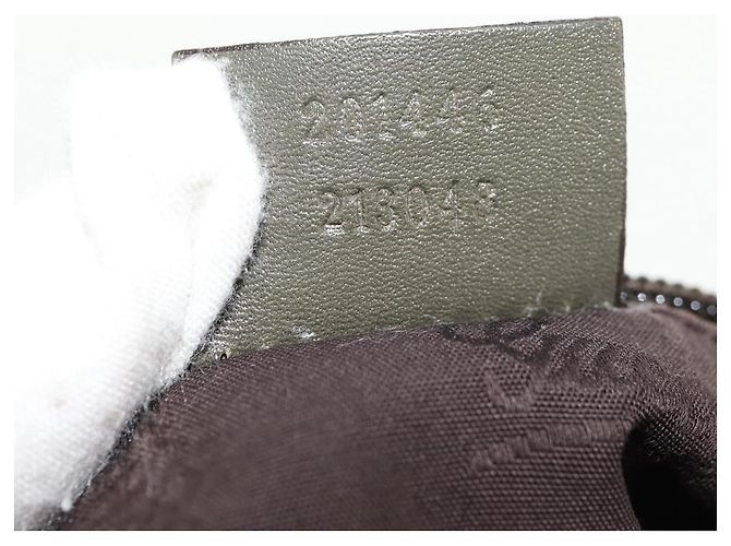 Borsa a Spalla GUCCI GG Implementation Khaki Argento 201446 Auth am10159 Cachi - vista 12