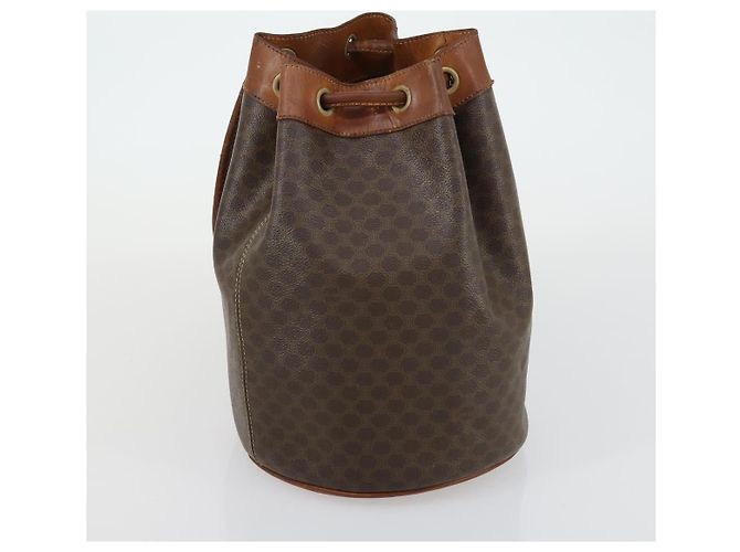 Céline Borsa a Spalla in Tela Macadam CELINE in Pelle PVC 3 Pezzi Rosso Marrone Auth fm4983 - vista 16