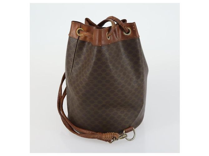 Céline Borsa a Spalla in Tela Macadam CELINE in Pelle PVC 3 Pezzi Rosso Marrone Auth fm4983 - vista 17