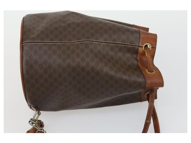 Céline Borsa a Spalla in Tela Macadam CELINE in Pelle PVC 3 Pezzi Rosso Marrone Auth fm4983 - vista 18