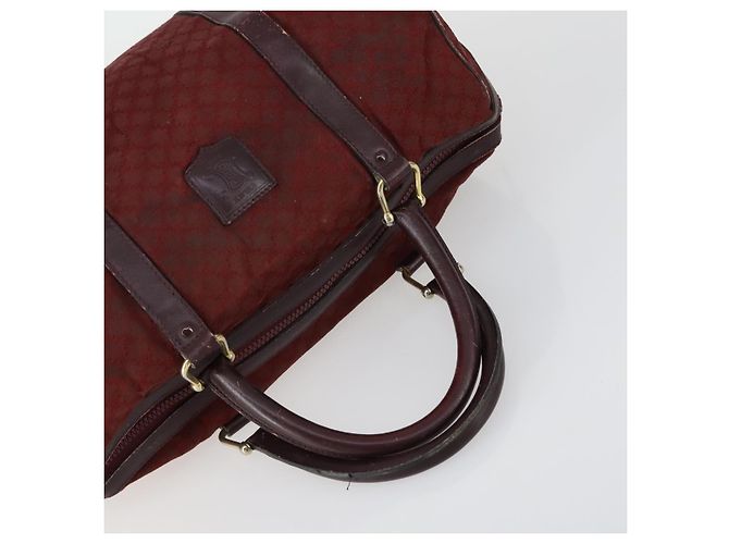 Céline Borsa a Spalla in Tela Macadam CELINE in Pelle PVC 3 Pezzi Rosso Marrone Auth fm4983 - vista 5