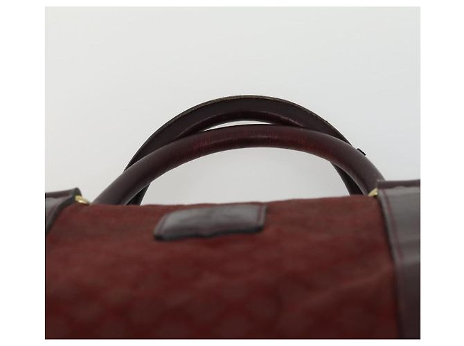 Céline Borsa a Spalla in Tela Macadam CELINE in Pelle PVC 3 Pezzi Rosso Marrone Auth fm4983 - vista 6