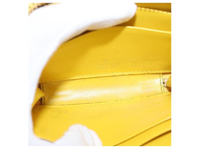 Monedero de lona GG Gucci Amarillo Oro 790037 Auth 158182 - vista 10
