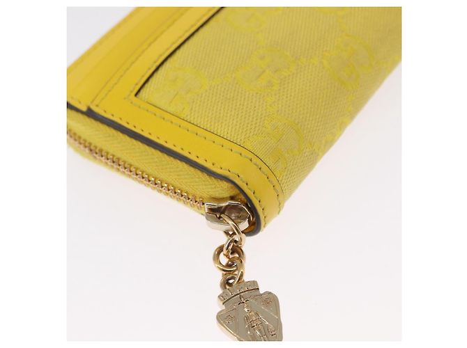 Monedero de lona GG Gucci Amarillo Oro 790037 Auth 158182 - vista 14