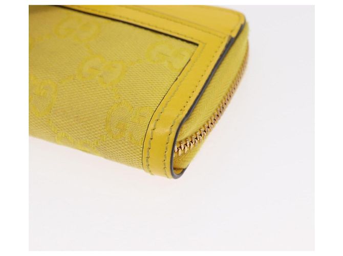 Monedero de lona GG Gucci Amarillo Oro 790037 Auth 158182 - vista 15