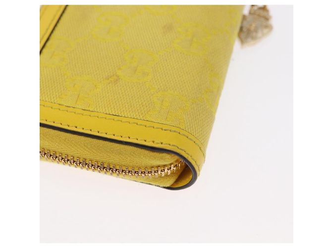 Monedero de lona GG Gucci Amarillo Oro 790037 Auth 158182 - vista 16