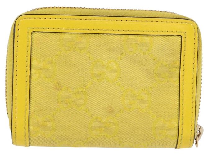 Monedero de lona GG Gucci Amarillo Oro 790037 Auth 158182 - vista 2