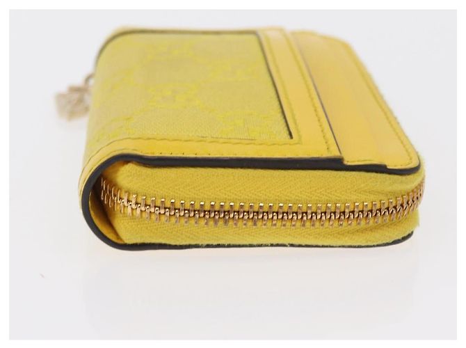 Monedero de lona GG Gucci Amarillo Oro 790037 Auth 158182 - vista 4