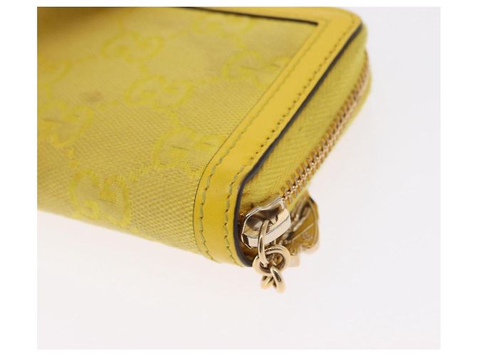 Monedero de lona GG Gucci Amarillo Oro 790037 Auth 158182 - vista 8