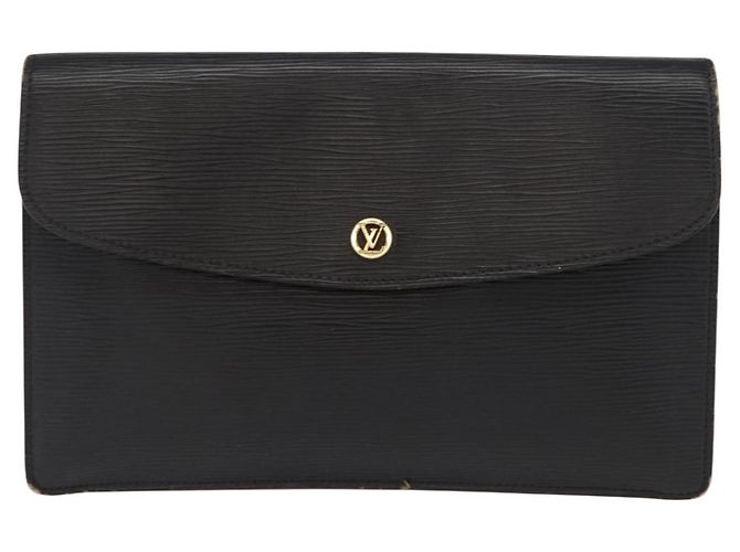 LOUIS VUITTON Clutch Montaigne 27 Epi Nero M52652 LV Auth BA9119 - vista 13