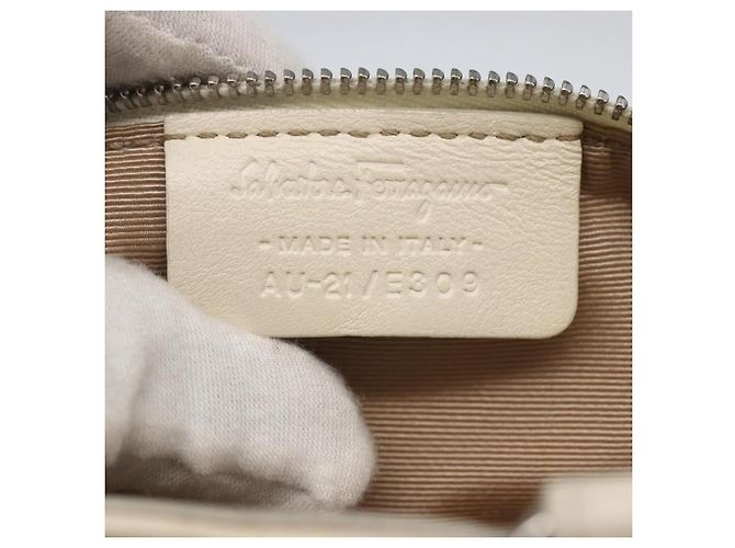 Borsa a mano Vala in pelle 2 in 1 bianca argento di Salvatore Ferragamo Auth 160697 Bianco - vista 12