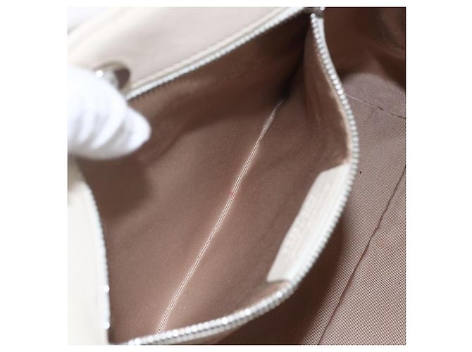 Borsa a mano Vala in pelle 2 in 1 bianca argento di Salvatore Ferragamo Auth 160697 Bianco - vista 23