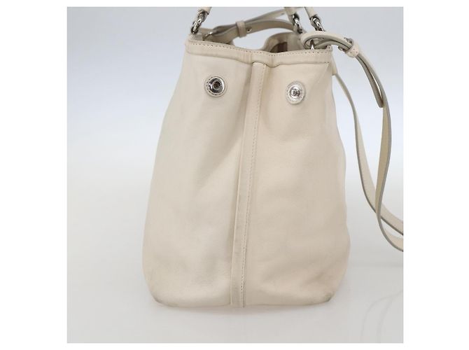 Borsa a mano Vala in pelle 2 in 1 bianca argento di Salvatore Ferragamo Auth 160697 Bianco - vista 3