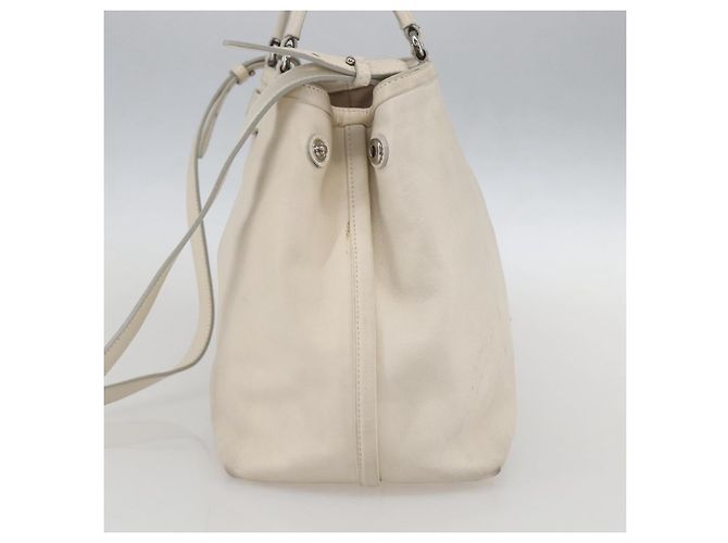 Borsa a mano Vala in pelle 2 in 1 bianca argento di Salvatore Ferragamo Auth 160697 Bianco - vista 4