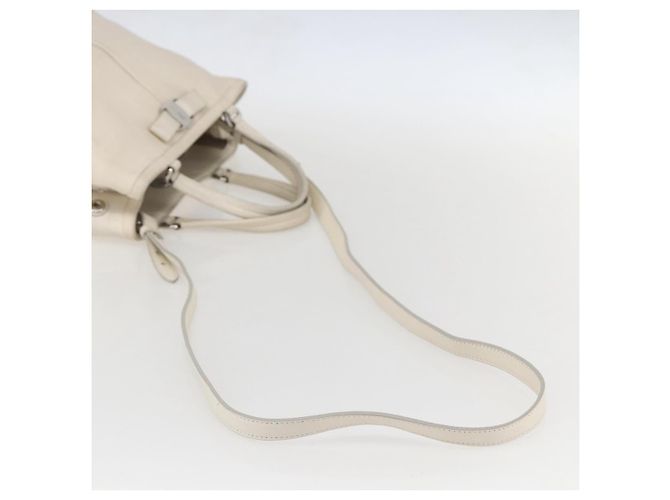 Borsa a mano Vala in pelle 2 in 1 bianca argento di Salvatore Ferragamo Auth 160697 Bianco - vista 9
