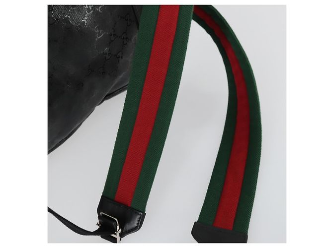 GUCCI GG Implementation Web Sherry Line Rucksack Schwarz Silber 347984 Auth ka1009 - Ansicht 15