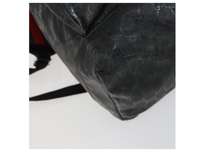 GUCCI GG Implementation Web Sherry Line Rucksack Schwarz Silber 347984 Auth ka1009 - Ansicht 17