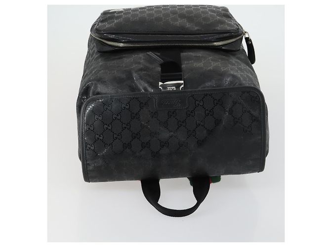 GUCCI GG Implementation Web Sherry Line Rucksack Schwarz Silber 347984 Auth ka1009 - Ansicht 6