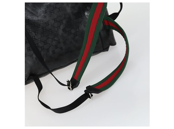 GUCCI GG Implementation Web Sherry Line Rucksack Schwarz Silber 347984 Auth ka1009 - Ansicht 8