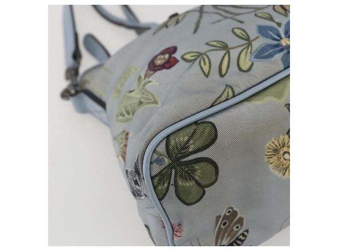 Borsa Tote Botanica GUCCI in Tela 2way Blu Argento 353440 Auth BA9018 - vista 15
