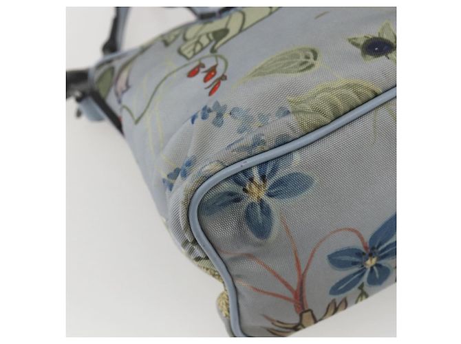 Borsa Tote Botanica GUCCI in Tela 2way Blu Argento 353440 Auth BA9018 - vista 17