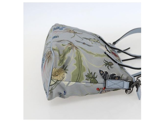 Borsa Tote Botanica GUCCI in Tela 2way Blu Argento 353440 Auth BA9018 - vista 4