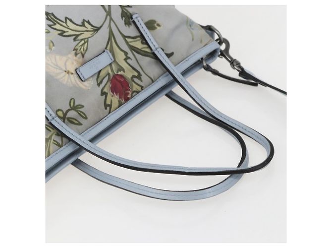 Borsa Tote Botanica GUCCI in Tela 2way Blu Argento 353440 Auth BA9018 - vista 7